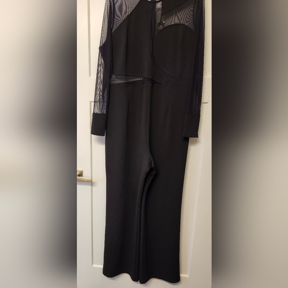 Fashion Nova Black Long-Sleeve Jumpsuit
